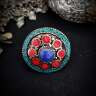 Непальское кольцо "Горные ягоды" голубой - Непальское кольцо "Горные ягоды" голубой