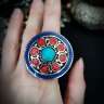 Непальское кольцо "Горные ягоды" синий - Непальское кольцо "Горные ягоды" синий